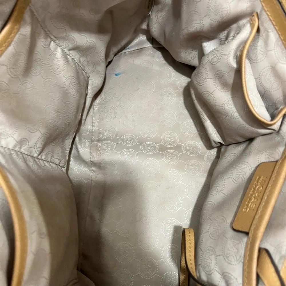 MICHAEL KORS MUSTARD LEATHER TOTE SHOULDER BAG